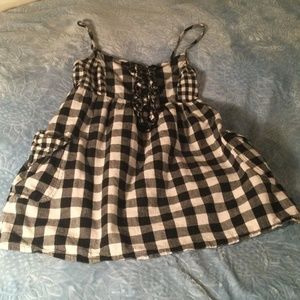 Black and White Plaid Girl top or dress by Millau